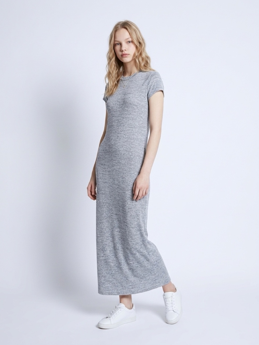 NWOT George XL Heather Gray Short Sleeve Maxi Dress